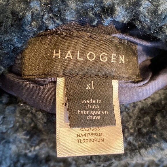 Halogen navy blue reversible hooded teddy bear jacket size XL NWT - Picture 10 of 12